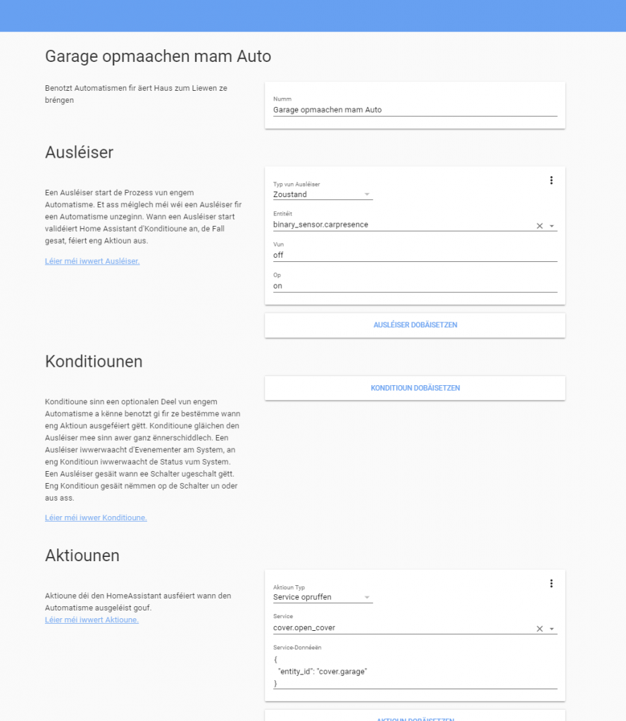 Automation am Home Assistant