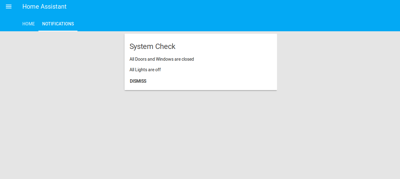 Home Assistant One click System Check with color light Press