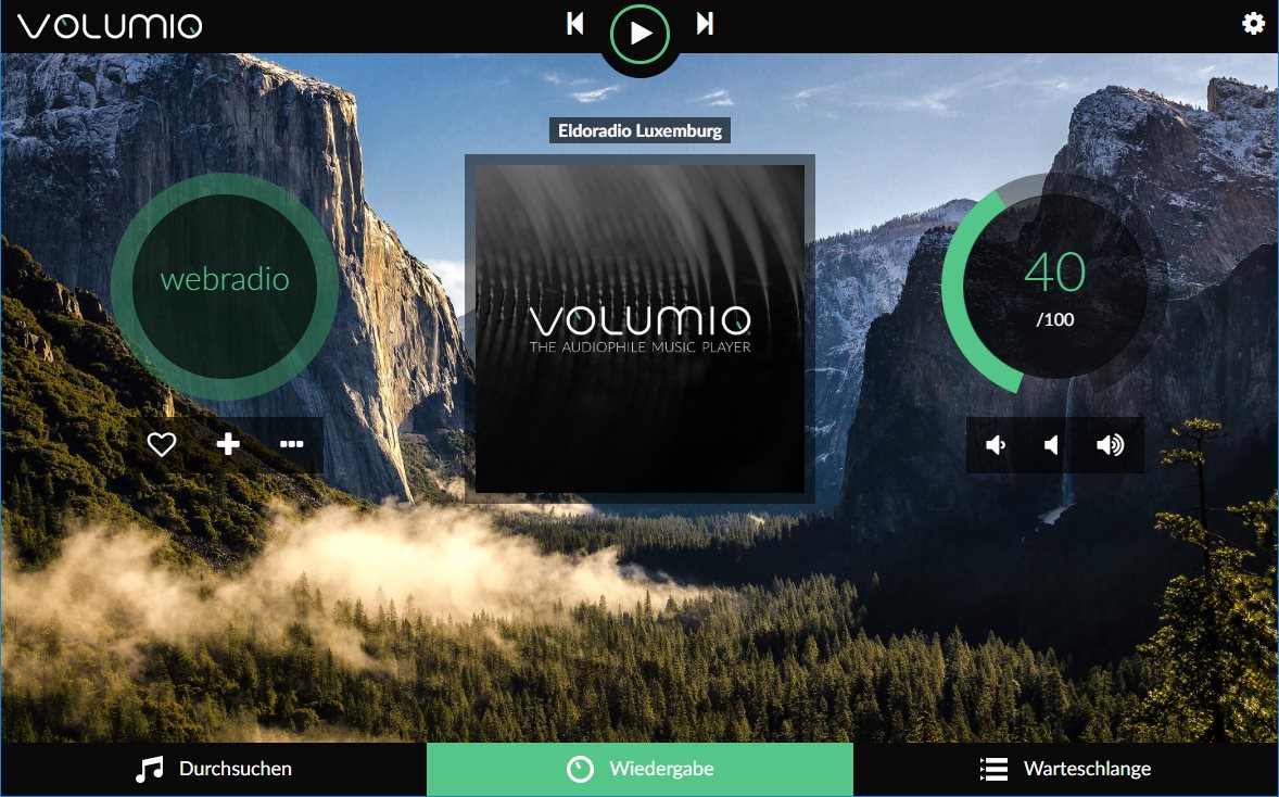 Volumio am WebBrowser