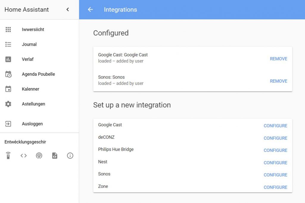 Home Assistant - Integratiounen konfiguréieren